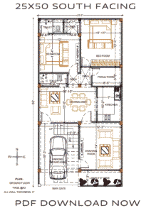25x50 south facing house plan